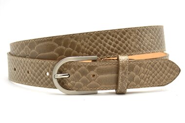 3cm dames riem kroko taupe 30948