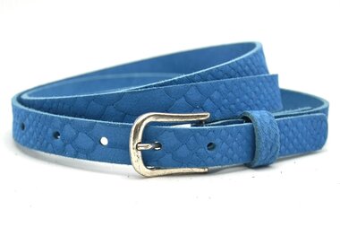2 cm smalle riem blauw 200snake