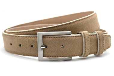 3,5cm pantalon riem taupe suède 351