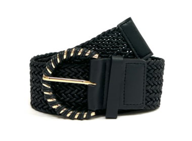 gevlochten riem zwart SA2559