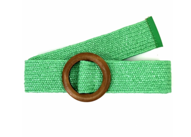 groene raffia riem rond CF804