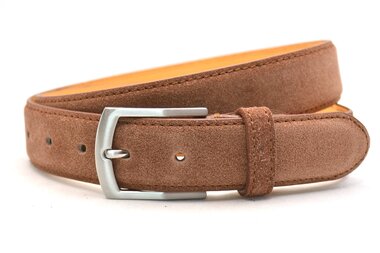 3,5 cm suède riem cognac KP35