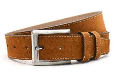 4 cm suède riem cognac 400
