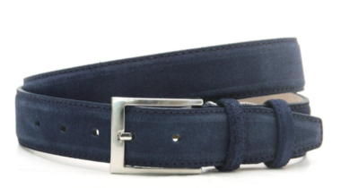 3,5 cm suède riem blauw 350am